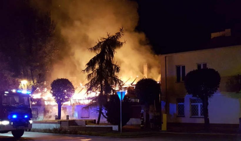 Pożar pustostanu w Górze Kalwarii