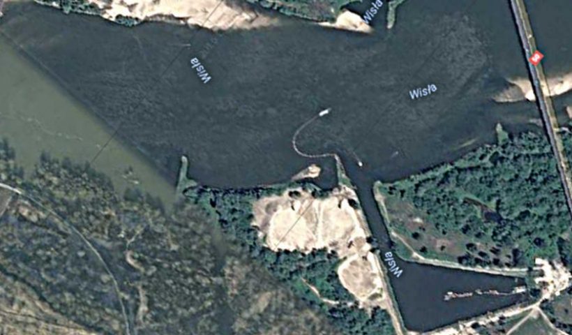Zdjęcie satelitarne portu rzecznego w Górze Kalwarii